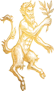 Satyr with olive branche